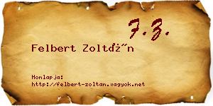 Felbert Zoltán névjegykártya