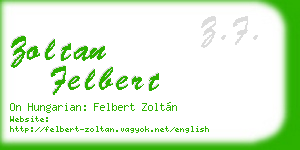 zoltan felbert business card
